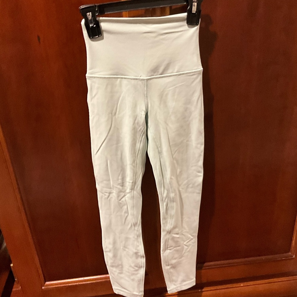 Lululemon Mint Green High-Waisted White Leggings Size 0